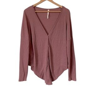 Aritzia The Group Babaton Thermal V-Neck Lounge Cardigan Sweater size Small